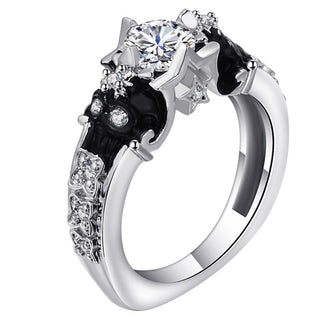 Vintage Star Skull Design CZ Ring