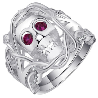 Rose Zircon Stone Eyes Skull Rings