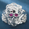 Rose Zircon Stone Eyes Skull Rings