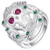 Rose Zircon Stone Eyes Skull Rings