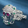 Rose Zircon Stone Eyes Skull Rings