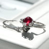 Punk Skull Red Stone Claw Ring Set