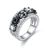 Punk Skull Round Cubic Zirconia Ring