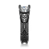 Punk Skull Black Crystal Zircon Wedding Ring