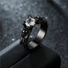 Punk Skull Black Crystal Zircon Wedding Ring