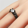 Punk Skull Black Crystal Zircon Wedding Ring