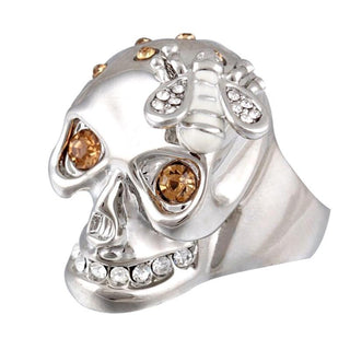 Crystal Skull Bee Stone Ring