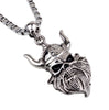 Gothic Silver Carving Skull Head Necklace