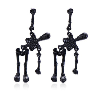 Punk Style Human Skull Skeleton Drop Earrings