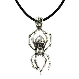 Spider Body Skeleton Head Pendant Necklace