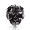 Floral Artistic Design Skull Rings