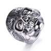 Floral Artistic Design Skull Rings