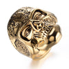 Floral Artistic Design Skull Rings