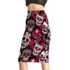 Rose Skully Women's Sexy 3D Skirts High Waist - designfullprint