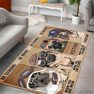Pug Pilot Rectangular Rug LH Gifts For Dog Lovers