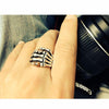 Real Sterling Silver Punk Rock Skull Ring