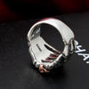 Real Sterling Silver Punk Rock Skull Ring