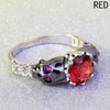 Red Crown Cubic Zirconia Skull Ring