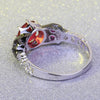 Red Crown Cubic Zirconia Skull Ring