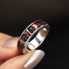 Red Crystal Zircon Black Skull Ring