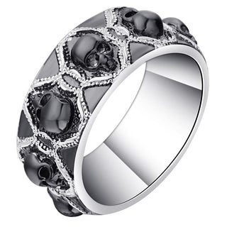 CZ Gothic Skeleton Skull Ring