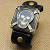 Retro Skull Leather Bracelet Wrist Watch
