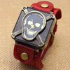 Retro Skull Leather Bracelet Wrist Watch