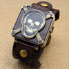 Retro Skull Leather Bracelet Wrist Watch