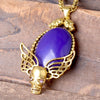 Antique Metal Multi-Color Stone Skull Necklaces