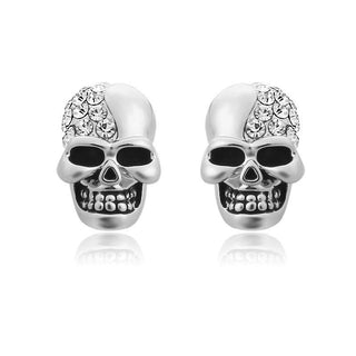 Rhinestone Rock Punk Skull Crystal Earring