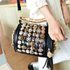 Rhinestone Skull Button Handbag - designfullprint