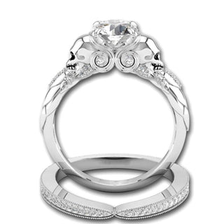 CZ Alloy Skull Stone Ring