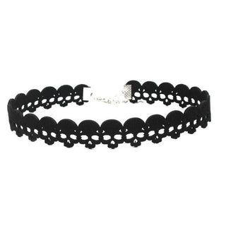 Leather Choker Black Velvet Necklace - designfullprint