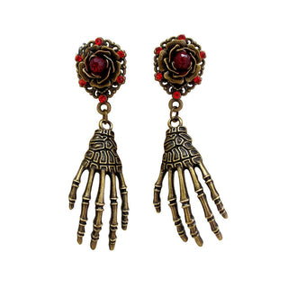 Punk Gothic Hand Skeleton Skull Drop Earrings