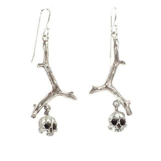 Punk Branch Skull Biker Drop Earrings