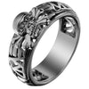 Vintage Black Zircon Stone Skull Ring