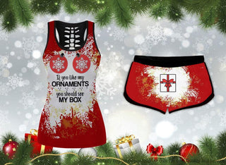 Christmas If You Like My Ornaments Xmas Funny Tank Shorts Set