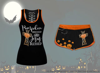Gift For Christian Pumpkin Jesus Tank Shorts Set Halloween
