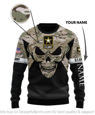 Skull Gift Gift For Army Skull Army Personalized Sweater Unisex Size