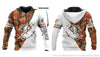 Fishing Gifts Personalized White Orange Fishing Unisex Hoodie