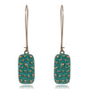 Vintage Verdigris Patina Drop Skull Earrings