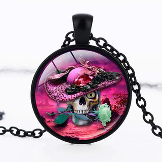 Flower Skull Necklace - designfullprint