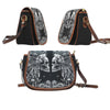 3D Skull Leather Cross-Body Carrying Strap Canvas Saddle Bags 001 - designfullprint