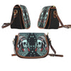 3D Skull Leather Cross-Body Carrying Strap Canvas Saddle Bags 002 - designfullprint