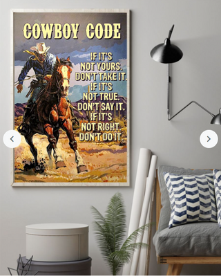 Northern American Cowboy Code Poster PA