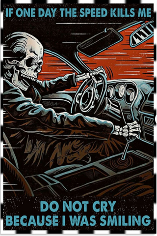 Skull Gift Skull Car Racing Adrenaline Home Decoration Cool Swag Retro Poster PA