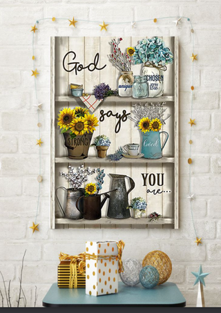 Gift For Hippie God Says You Are Chosen And You Are Strong Sunflower Vertical Poster PA