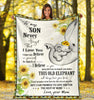 Gift For Mom Gift For Elephant Lover Mom Gift To Son Elephant Flower Blanket Dear My Son My Love Never Forget I Love You Blanket Fleece Blanket Quilt Blanket LN