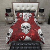 Skull Gift Red Octopus Tentacle Red Galaxy and Skull Bedding Set HG