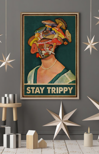 Gift For Hippie Staying Trippy Mushroom Woman Hippie Poster Vertical Poster PA
